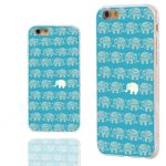 iPhone 6s Case,iPhone 6 Case,ChiChiC 360 Full Protective Shockproof Slim Flexible Soft TPU Art Design Cover Cases for iPhone 6 6s 4.7 Inch,cartoon animal cute gold elephant on teal background