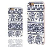 iPhone 6s Plus Case,iPhone 6 Plus Case,ChiChiC 360 Full Protective Shockproof Slim Soft TPU Art Design Cover Cases for iPhone 6 6s Plus 5.5,Cartoon Animal Aztec Cute Blue Indigo Ethnic Elephant