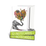 Tree-Free Greetings Boxed Notes. 100% Recycled Paper, Eco-Friendly Cards, Made in the USA. Love Elephant, 4″x6″. 12 count.