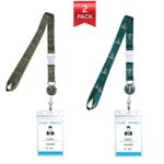 Nurse Badge Reel Matching Retractable Decorative Badge Holder Lanyard & Waterproof ID Key Card Holder Clip with Bonus Keychain (Elephant 2pack)