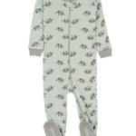 Leveret Kids Pajamas Baby Boys Girls Footed Pajamas Sleeper 100% Cotton (Elephant, Size 12-18 Months)