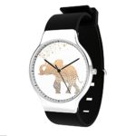 Canisto Unisex Watch, Elephant Watch Black Silicone Band Watch for Men and Women Minimalist Fashion Cute Watches for Couples and Lovers