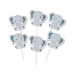 48 Pieces Cartoon Elephant Cupcake Toppers Cute Food Cupcake Picks Cake Top Decorations for Baby Shower Birthday Party Favor