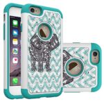 iPhone 6S Case, iPhone 6 Bling Case, Cute Elephant Pattern Heavy Duty Shockproof Studded Rhinestone Crystal Bling Hybrid Case Silicone Protective Armor for Apple iPhone 6S iPhone 6