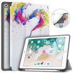 Soke iPad 9.7 2018/2017 Case with Pencil Holder, Slim Fit Smart Case, Trifold Stand Shockproof Soft TPU Back Cover, Auto Sleep/Wake Function for iPad 9.7 inch 5th/6th Generation, Cute Elephant