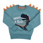 Popshion Toddler Boys Long Sleeve T-Shirts Dinosaur Crocodile Sweatshirts Pullover Cartoon Tee Sport Tops for Kids 1-8 Years