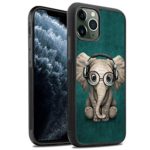 Case for iPhone 11 Pro Max – DJ Baby Elephant Black Soft TPU Rubber &PC PC Anti-Scratch Lithe Shockproof Rubber Bumper Protective iPhone 11 Pro Max Case