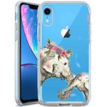 iPhone XR Case,Slim Fit Shell Soft Thin Mobile Phone Clear Case Non Slip Matte Surface Protective Clear case iPhone XR-Elephant Family