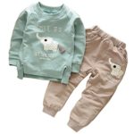 2017 Baby Boys Kids 2 Pieces Clothes Set T-Shirt Pants Outfits(Elephant Green,3-4 Years)