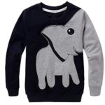 Toddler Boys Fleece Long Sleeve Sweatshirt Dinosaur Elephant Pullover T-Shirts Cartoon Tee Sport Tops for Kids 2-7 Years