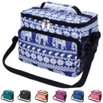 Leakproof Reusable Insulated Cooler Lunch Bag – Office Work Picnic Hiking Beach Lunch Box Organizer with Adjustable Shoulder Strap for Women,Men-Light Blue Elephant