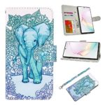 UrSpeedtekLive Galaxy Note 10 Case, Galaxy Note 10 Wallet Case, Premium PU Leather Wristlet Flip Wallet Case Cover with Card Slots & Stand for Samsung Galaxy Note 10 – Elephant