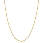 Kooljewelry Solid 14k Yellow Gold 1.2 mm Round Wheat Chain Necklace (16, 18, 20, 24, 30 or 36 inch)