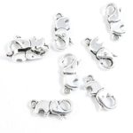 Silver Tone Jewelry Making Charms Filigrees J8DP1 Elephant Lobster Key Clasp Ring
