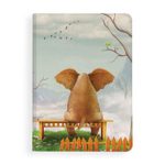 iPad 2017/2018 5th/6th Generation 9.7 iPad Air 1/2 Folio Stand Cover Pensive Elephant sit on a Bench Protective Soft TPU Case Auto Wake/Sleep Smart Slim Lightweight Multiple Viewing Angles PU Leather