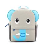 Toddler Backpack, Waterproof Preschool Backpack, 3D Cute Cartoon Neoprene Animal Schoolbag, Lunch Box Carry Bag for 1-6 Years Boys Girls, Elephant