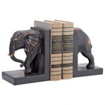 Design Toscano Elephant Sculptural Bookend Pair, 7.5″, Bronze