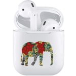 Silicone TPU Cute Accessories Holder Case Cover Skin with Keychain Compatible with Airpods Air Pods 1 2 Elephant
