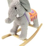 Animal Adventure | Real Wood Ride-On Plush Rocker | Gray Elephant | Perfect for Ages 3+