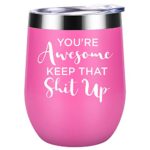 Thank You Gifts – Funny Gifts for Women, Her – White Elephant Gifts – Unique Friendship, Birthday, Christmas Wine Gifts for Best Friend, Coworker, Employee, Mom, Sister, Aunt – Coolife Wine Tumbler
