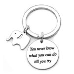Daughter Son Best Friend Gift Inspirational Keychain Key Rings with Elephant Graduation Gifts for Women Men