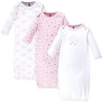 Hudson Baby Baby Cotton Gowns, Cloud Mobile Pink 3 Pack, 0-6 Months