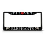 Fastasticdeals I Love Elephants License Plate Frame Tag Holder Cover