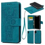 iPhone X Case, Mavis’s Diary Two-in-One Separation Wallet Case Fashion Premium PU Leather Wallet Embossed Elephant Floral Flip Shockproof Drop Resistant Case with Soft TPU Inner Cover – Blue