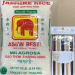 Elephant Brand Thai Jasmine Rice 10lb With FREE Gift ( 5 Pairs Natural Bamboo Chopsticks) By KC Commerce