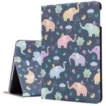 iPad Air Case, iPad Air 2 Case, Emogins Black iPad 9.7 Inch Protective Cover for Apple 6th/5th Generation, Smart Case with Adjustable Multi-Angle Stand Auto Wake/Sleep Function (Cute Elephant)