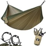 Legit Camping – Double Hammock – Lightweight Parachute Portable Hammocks for Hiking, Travel, Backpacking, Beach, Yard Gear Includes Nylon Straps & Steel Carabiners