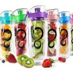 Live Infinitely 32 oz. Fruit Infuser Water Bottles with Time Marker, Insulation Sleeve & Recipe eBook – Fun & Healthy Way to Stay Hydrated