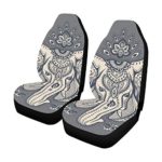Indian Elephant Ethnic Animal Custom New Universal Fit Auto Drive Car Seat Covers Protector for Women Automobile Jeep Truck SUV Vehicle Full Set Accessories for Adult Baby (Set of 2 Front)