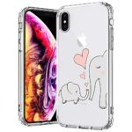 MOSNOVO Case for iPhone Xs/iPhone X, Cute Elephant Pattern Clear Design Printed Transparent Plastic Back Case with TPU Bumper Protective Case Cover for iPhone X/iPhone Xs