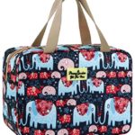 Toiletry Bag for Women Cosmetic Bag Large Toiletry Bag Navy Rose Toiletry Kit Leakproof Toiletry Bag for Girls Make Up Bag Floral Cosmetic Case (11.8L×5.1W×7.8H, Elephant)
