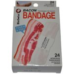BioSwiss Novelty Bandages Self-Adhesive Funny First Aid, Novelty Gag Gift (24pc) (Bacon)