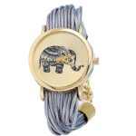 Fashion Women Dress Elephant Design Bracelet Watch(Gray)