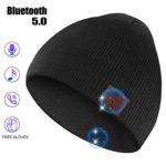 Bluetooth Beanie Hat, Stocking Stuffers for Men Women Husband Birthday Gifts for Boyfriend Bluetooth Music Hat with Headphones Built-in Stereo Speaker(Black-Unisex)