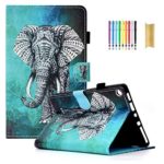 Dteck Case for Fire HD 8, Pretty Cute Flip Folio Smart Stand PU Leather Case Cover with Auto Sleep Wake for All-New Kindle Fire HD 8 (8th / 7th / 6th Generation – 2018 2017 and 2016 Release)-Elephant
