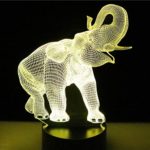 7 Color Changing Night Lamp 3D Atmosphere Bulbing Light 3D Visual Illusion LED Lamp for Kids Toy Christmas Birthday Gifts (Elephant)