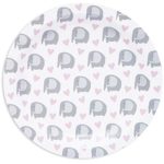 Sparkle and Bash Elephant Paper Plates for Girls Baby Shower (9 in, Pink, 80 Pack)