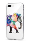 HUIYCUU Case Compatible with iPhone 8 Plus for iPhone 7 Plus Case, Cute Animal Design Slim Fit Soft TPU Cover Funny Pattern Thin Clear Novelty Bumper Back Case for Girl Women, Elephant