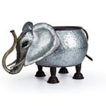 Lanperle Decorative Galvanized-Metal Elephant Planter | Garden Decoration | Gardening Gift/Souvenir | Metal Flower Pot/Vase Decor