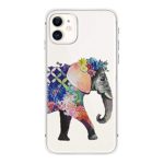 FancyCase Compatible with iPhone 11 Case-New Animal Style Soft Silicone Clear Protective iPhone 11 Case (Flower Elephant)