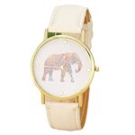 COOKI Womens Elephant Watches, Unique Analog Fashion Lady Watches Female Watches Casual Wrist Watches for Women,Round Dial Case Comfortable Leather Watch