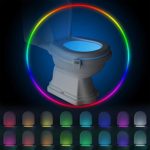 Rechargeable Toilet Bowl Night Light,16 Colors Motion Sensor Detection LED Lights, Funny & Unique Birthday Gifts Idea for Dad, Men, Kids – Cool Fun Gadget, Best Gag Stocking Stuffers