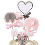 GmakCeder Pink Elephant Baby Shower Cake Topper for Girl