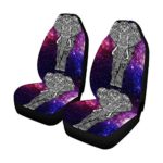 INTERESTPRINT Custom Galaxy Elephant Car Seat Covers for Front of 2,Vehicle Seat Protector Car Mat Fit Most Car,Truck,SUV,Van