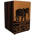 Sawtooth Harmony Series Hand Stained Elephant Design Compact Size Cajon