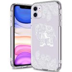 BICOL iPhone 11 Case,Elephant Floral Pattern Clear Design Transparent Plastic Hard Back Case with TPU Bumper Protective Case Cover for Apple iPhone 11 (2019)